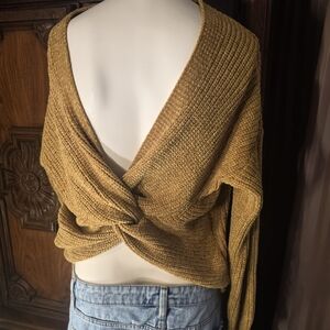 Forever 21 Golden V-Neck Sweater